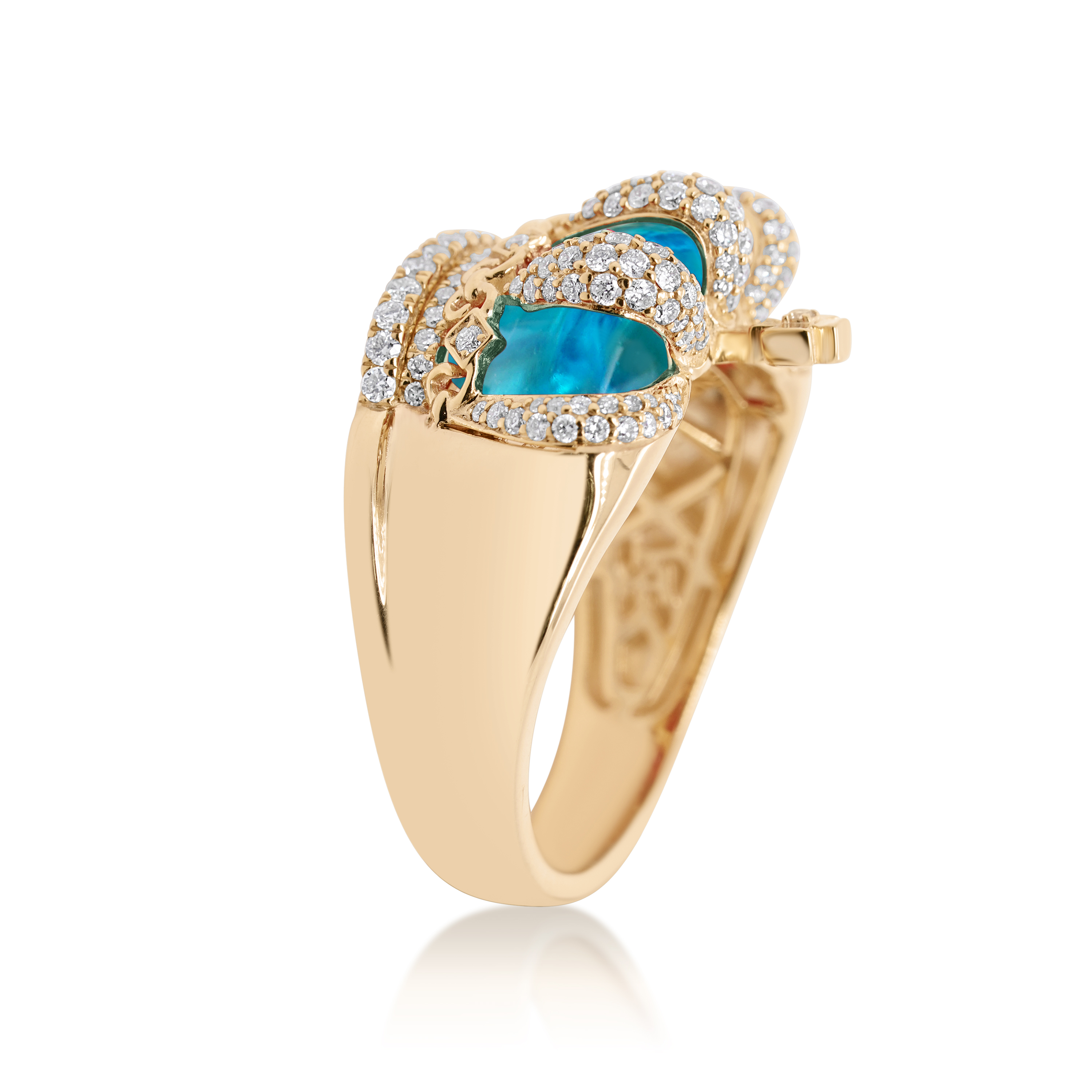 Diamond Blue Crown Ring 0.78 ct. 10K Yellow Gold